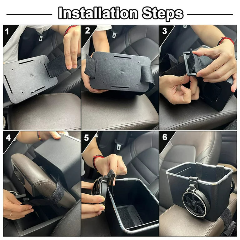 Car armrest Storage Box with 2 Foldable Cup Holder Multifunctional Universal car Console Box